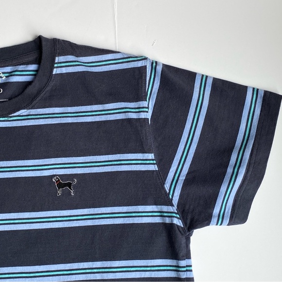 The Black Dog Shirt Size XL Boys Blue Stripes New England Youth T-Shirt Cotton - Picture 10 of 13